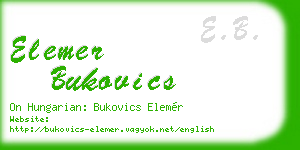 elemer bukovics business card